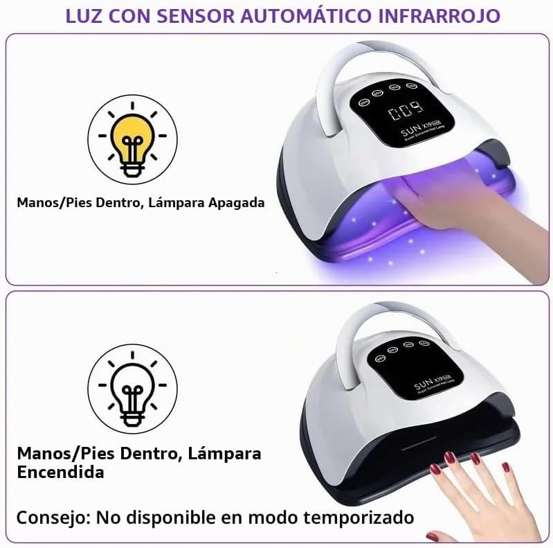 517y6qtgUcL._AC_ Lámpara LED UV de 320 W, secador de uñas LED profesional para uñas de gel con 72 cuentas de lámpara, pantalla táctil, 4 temporizadores y sensor automático, ideal para salón en casa, tecnología de - Imagen 8