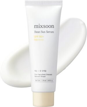 mixsoon Bean Sun Serum SPF 50+ PA++++, Suero Solar Coreano Ligero, Hidratante con Protección UV, Niacinamida, Ácido Hialurónico y Soya Fermentada, Sin Rastro Blanco (50 ml)