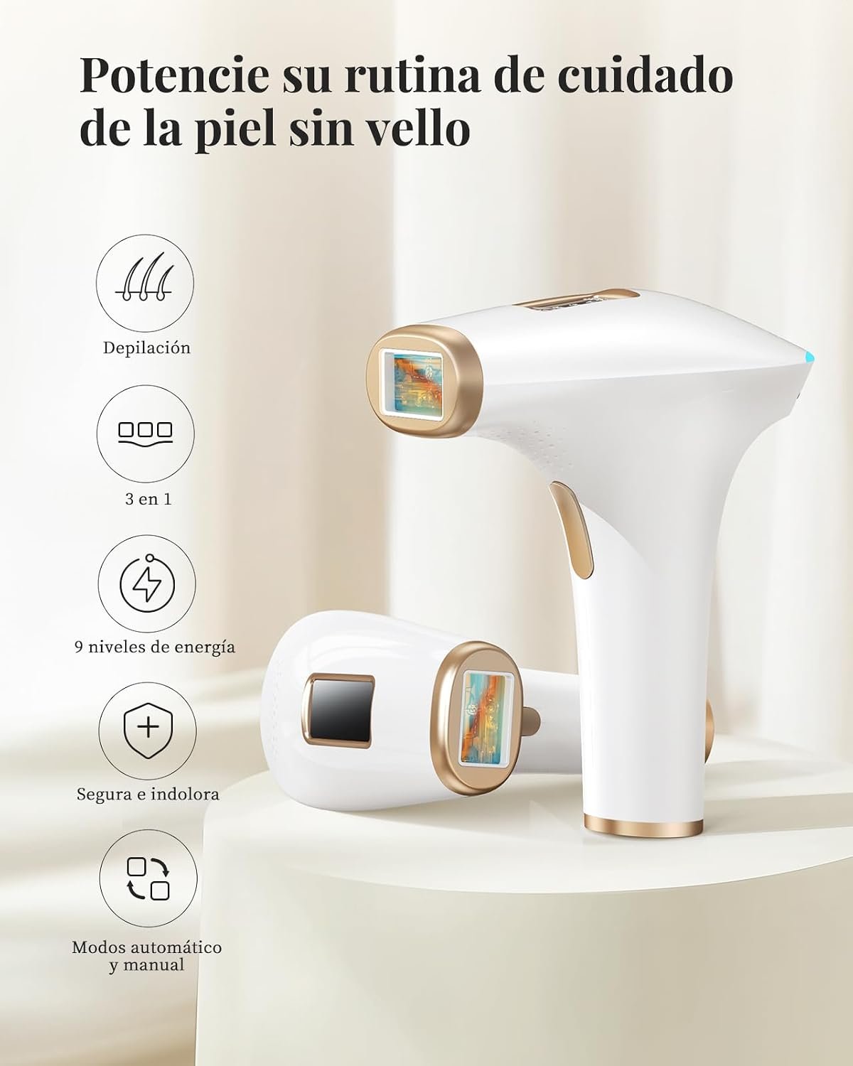 619A8cv6blL._AC_SL1500_ Haarlosy Depiladora Láser IPL Sin Dolor para Rostro, Bikini y Cuerpo, GLY01 - Imagen 7