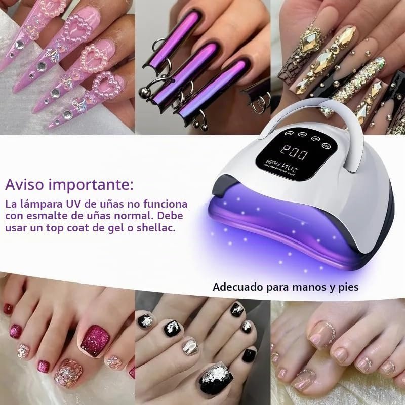 61B0pQK1DIL._AC_ Lámpara LED UV de 320 W, secador de uñas LED profesional para uñas de gel con 72 cuentas de lámpara, pantalla táctil, 4 temporizadores y sensor automático, ideal para salón en casa, tecnología de - Imagen 2