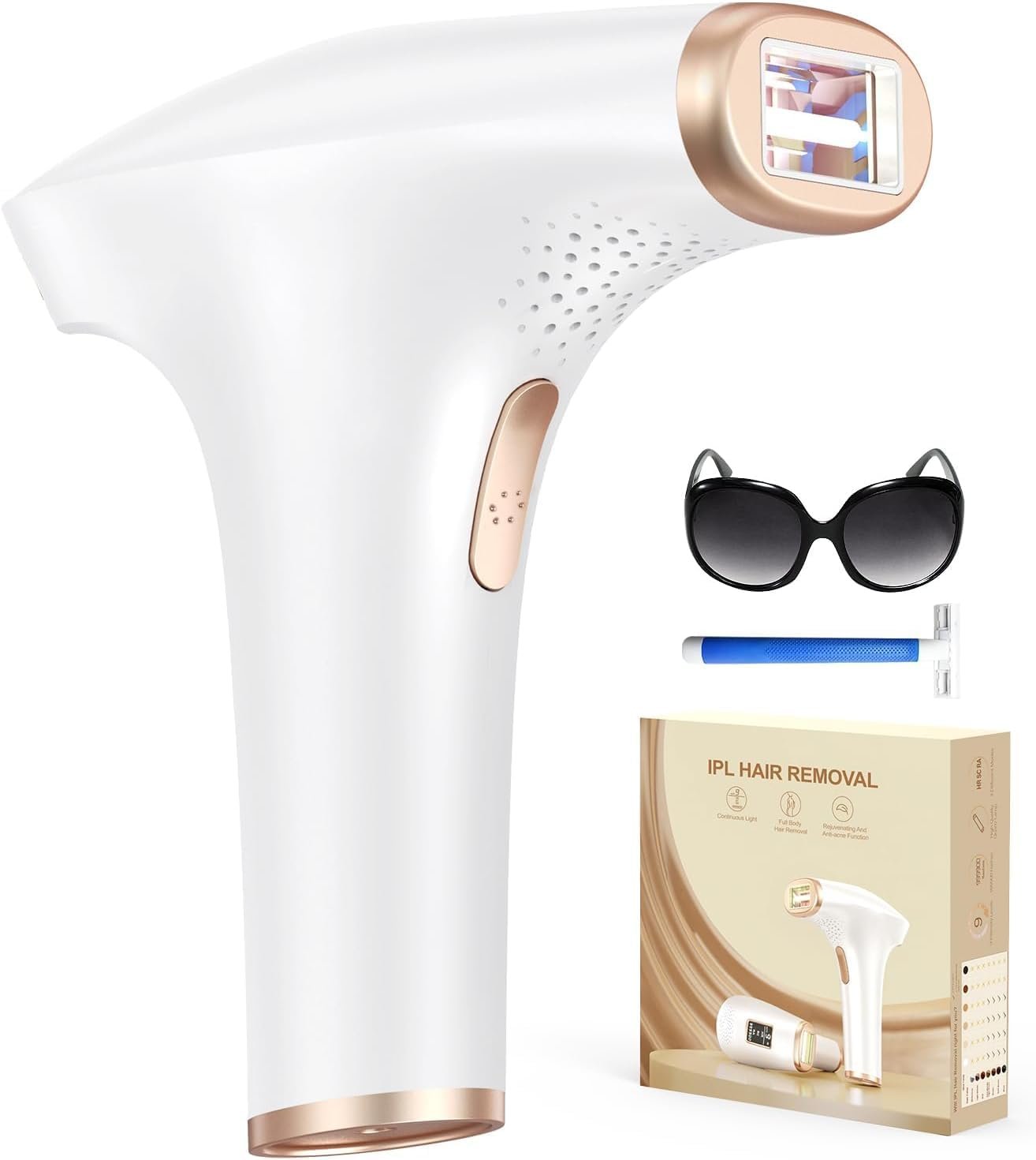 61EFlIOJ65L._AC_SL1470_ Haarlosy Depiladora Láser IPL Sin Dolor para Rostro, Bikini y Cuerpo, GLY01