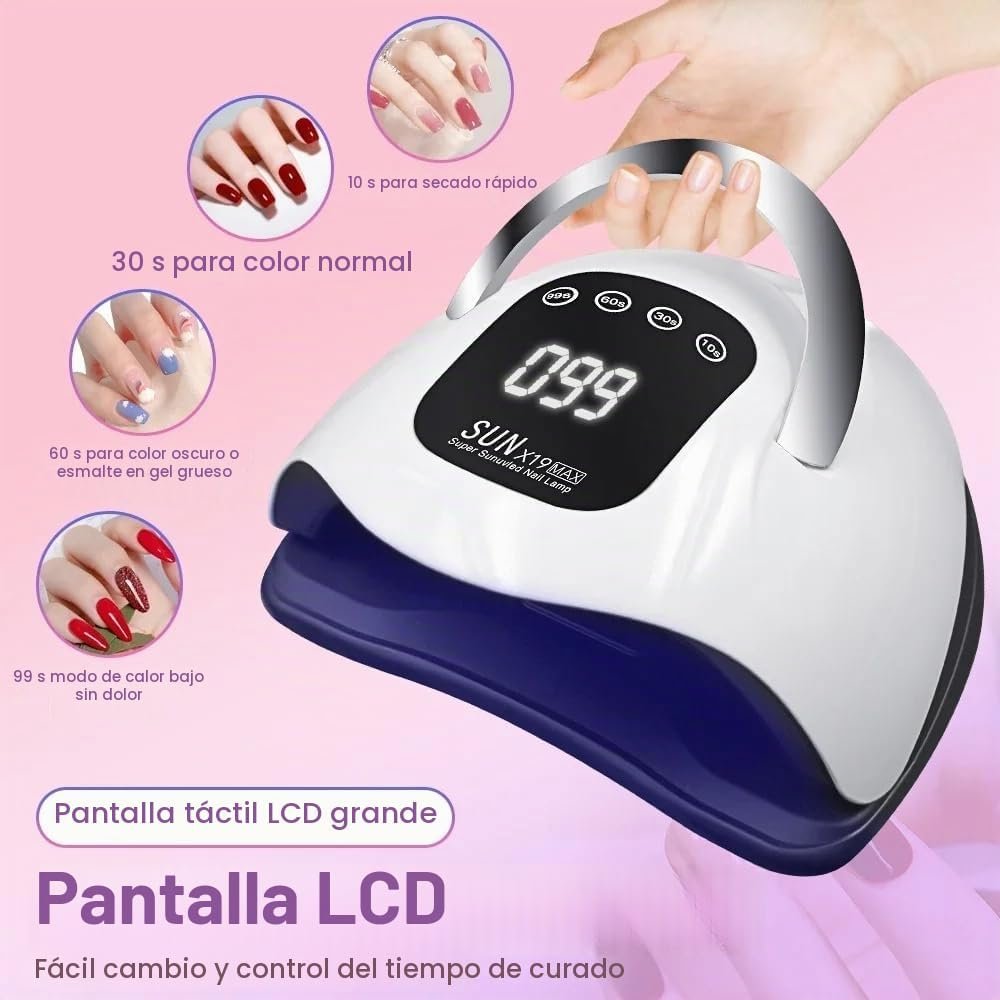 61NNhnGT2XL._AC_SL1000_ Lámpara LED UV de 320 W, secador de uñas LED profesional para uñas de gel con 72 cuentas de lámpara, pantalla táctil, 4 temporizadores y sensor automático, ideal para salón en casa, tecnología de - Imagen 3