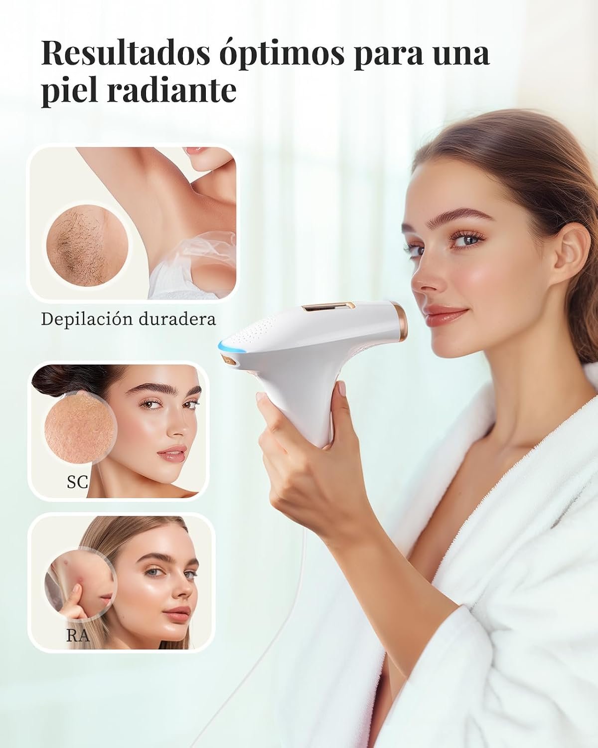 61n78RcG56L._AC_SL1500_ Haarlosy Depiladora Láser IPL Sin Dolor para Rostro, Bikini y Cuerpo, GLY01 - Imagen 3