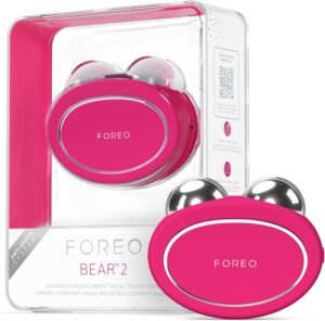 OREO BEAR 2 - Tonificador facial de microcorrientes - Masajeador facial antiarrugas - Lifting facial inmediato - Reafirma y define - Fuchsia