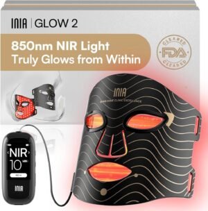 INIA GLOW Máscara LED Facial, Luz Roja y Azul, 3 Modos, 220 LEDs