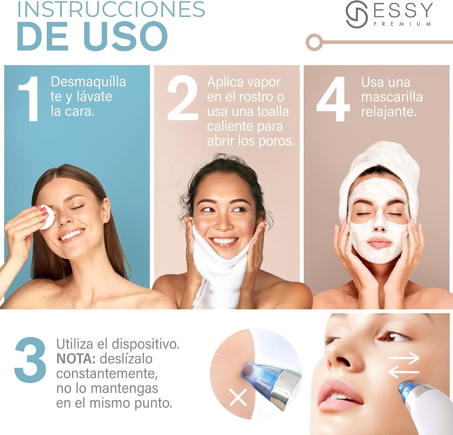 71BNPZQsoML._AC_SL1500_ Essy Succionador de Puntos Negros y Espinillas para Limpieza Facial (Azul) - Imagen 2